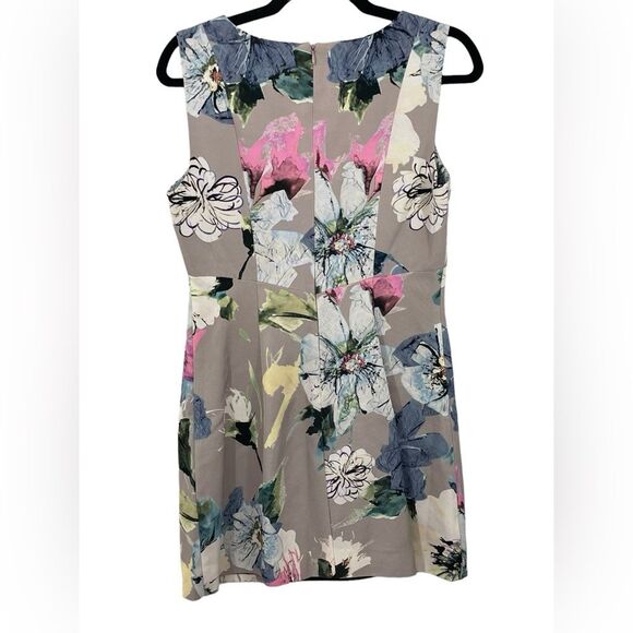 Milly Floral Sleeveless Sheath Dress Size 6 Multicolor Beige Pink‎ Blue Cream - Picture 2 of 7